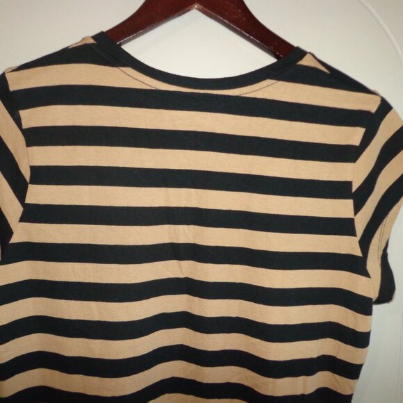 NWOT Universal Thread Striped T-Shirt M Cap Sleeves Black/Tan - Picture 8 of 12
